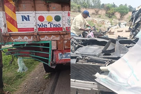 Fatal road accident in Haveri district 6 people died on the spot