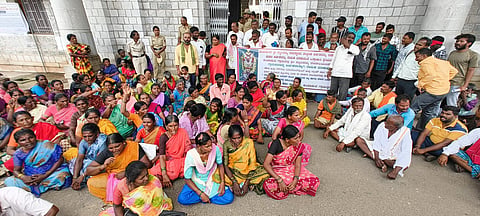Hampapur villagers protest Mandya