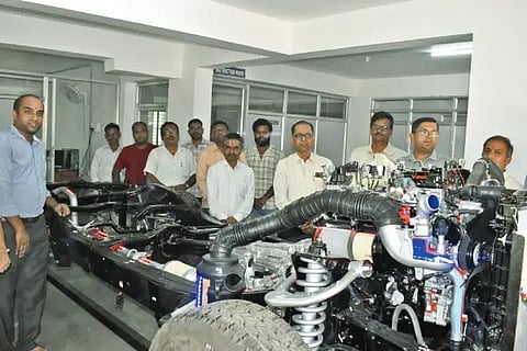 Handover of chassis cut section model of Fortuner vehicle