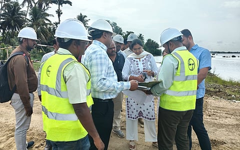 Inspection of multi-village drinking water works Mandya