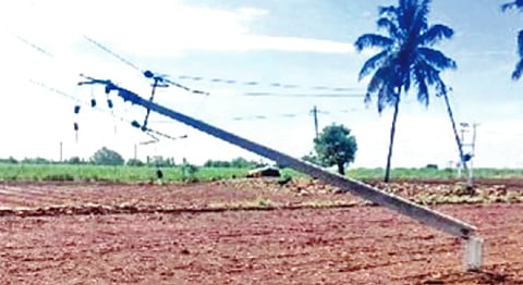 More than 45 electric poles down