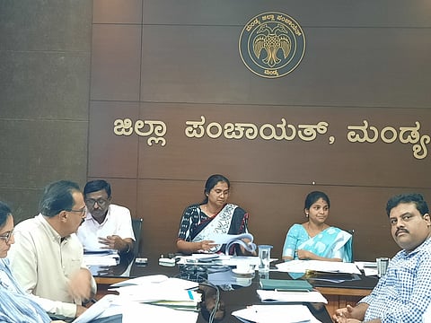 NREGA project progress review meeting Mandya
