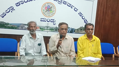 Press conference against encroachment Mandya