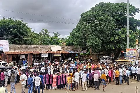 Protest demanding cancellation of bail of gangrape accused