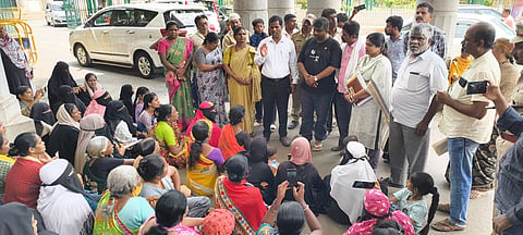 Protest demanding formation of survey team Mandya