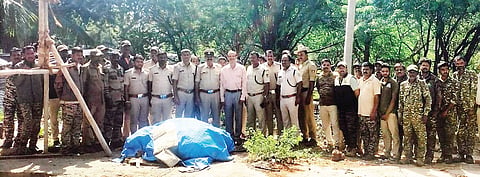ಅರಣ್ಯ ಇಲಾಖೆ ಜಾಗದಲ್ಲಿದ್ದ ಪೆಟ್ಟಿಗೆ ಅಂಗಡಿ ತೆರವು