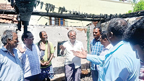 ಮನೆಗೆ ಬೆಂಕಿ ತಗುಲಿ ಹಾನಿ