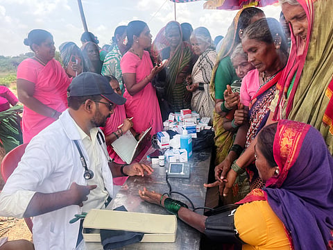 district koppal nrega workers heath checkup pdo chikkabommanala