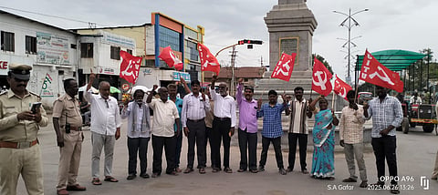 district koppal farmers arrest protest citu