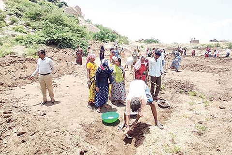 Gangavathi pdo visit to narega work inspection