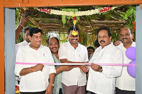 Inauguration of the dairy building in Arealpahalli village Mandya