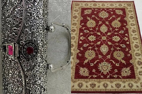 Kashmiri Carpet To Silver Purse