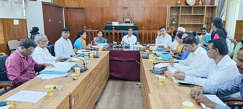 Meeting to review the progress of the Program for the Welfare of Minorities Mandya