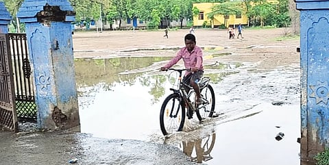 Not a muddy field... a school campus