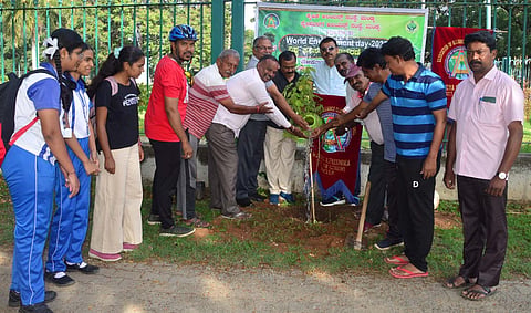 Plastic free environment slogan campaign Mandya