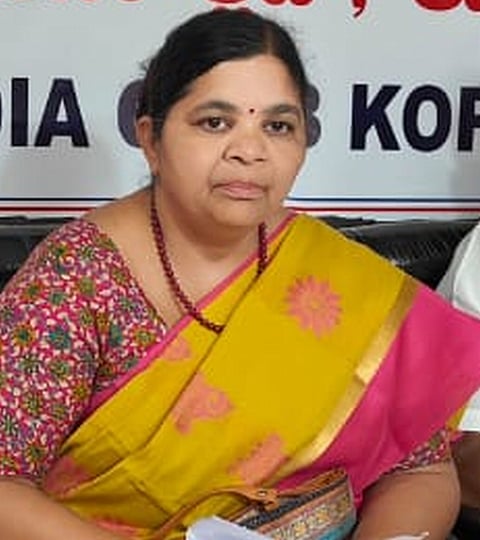 district koppal labour act citu state president varalakshmi protest