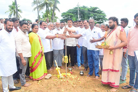 Bhumi Puja for development work Mandya