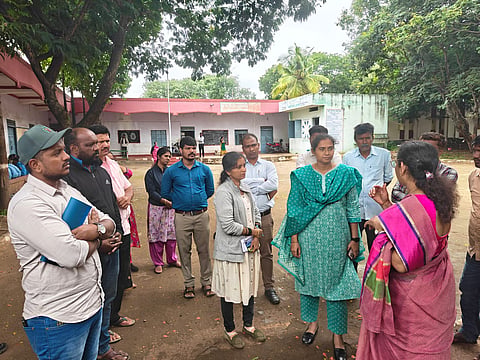 CEO visits Chandagalu village government school Mandya