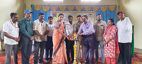 Distribution of equipment to senior citizens Mandya