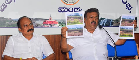 Former MLA A.S. Ravindra Srikanthaiah press conference Mandya