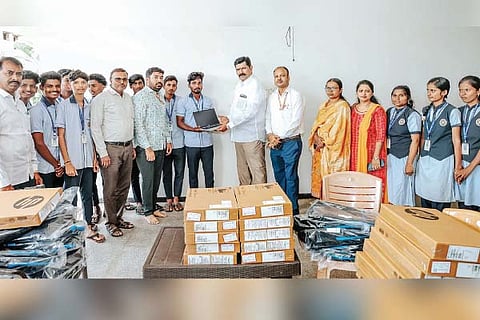 Karatagi free laptop distribution to students