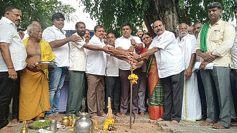 MLA Bhumi Pooja for development work Mandya