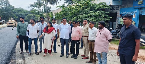 MLA inspected the road work Mandya