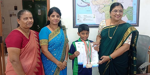 Mohit P. Shetty Achievement in Swimming Competition Mandya