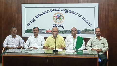 Press conference on District level agriculture workshop Mandya