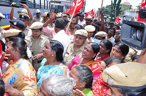 Protests by various organizations Mandya