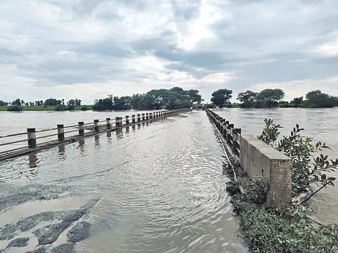 A flash flood on the bridge