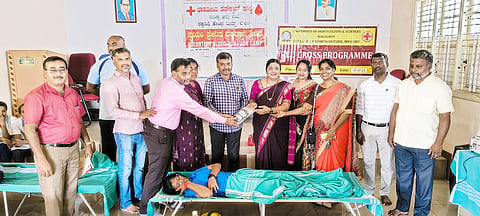 Blood donation camp in Bevinahalli village Mandya