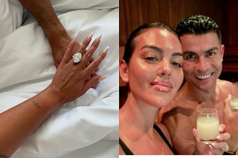 Cristiano Ronaldo Engaged Georgina Rodriguezs Pic Of Stunning Diamond Ring