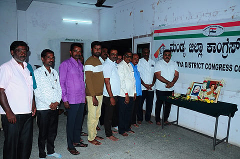 D. Devaraj Urs birthday celebration at Congress office Mandya