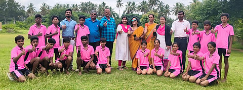 Distribution of sports uniforms to students Mandya