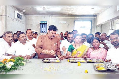 Karatagi indira canteen opening cermanoy