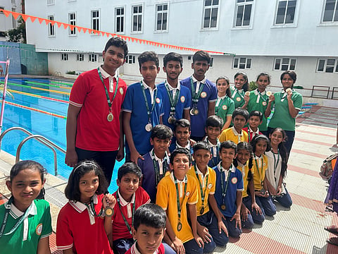 Kowdle Akshara School Record in Swimming Mandya