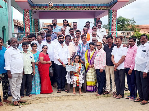 Laptop distribution by Shankare Gowda Charitable Trust Mandya