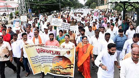 Massive protest in Mysore in support of Sri Kshetra Dharmasthala