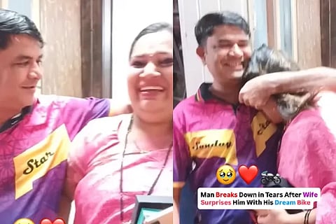 Wife gifts bike to husband
