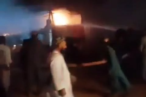 catches fire in Afghanistan