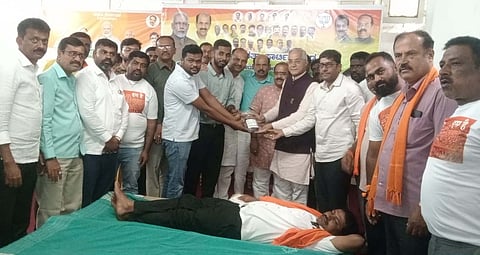 BJP collects 75 units of blood Mandya