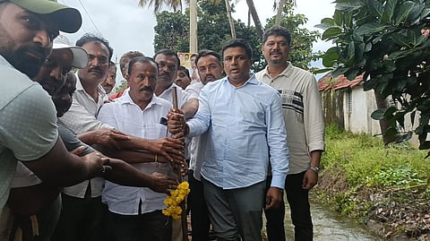 Canal and road development work launched Mandya