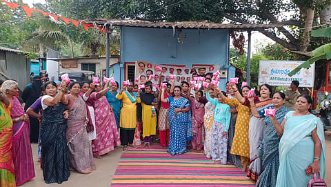 Distribution of sanitary pads to girls Mandya
