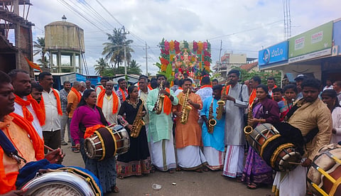 Ganapati discharge celebration in Basaralu village Mandya