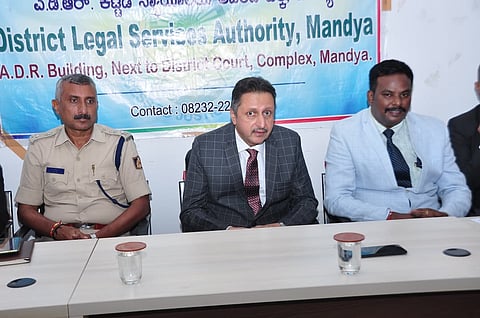 Press Conference on Lok Adalat Mandya