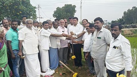 Road development work launched Mandya