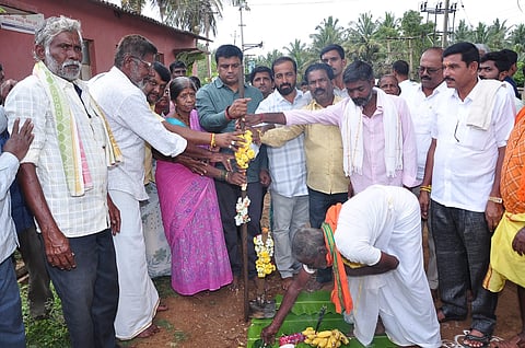 Asphalting in Hullahalli village after three decades Mandya