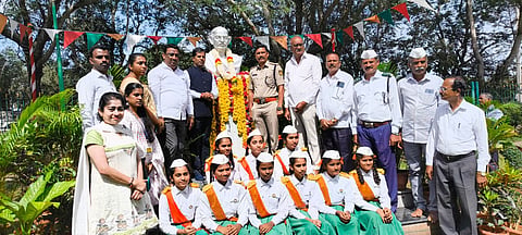 Gandhi Jayanti celebrated by the district administration Mandya