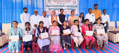 Prize distribution to essay competition winners Mandya